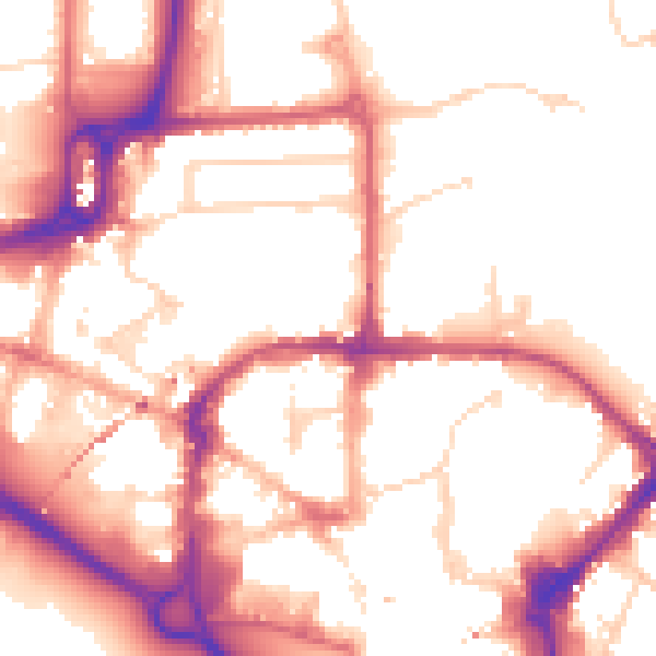 Daytime road noise heatmap for CM1 1PJ