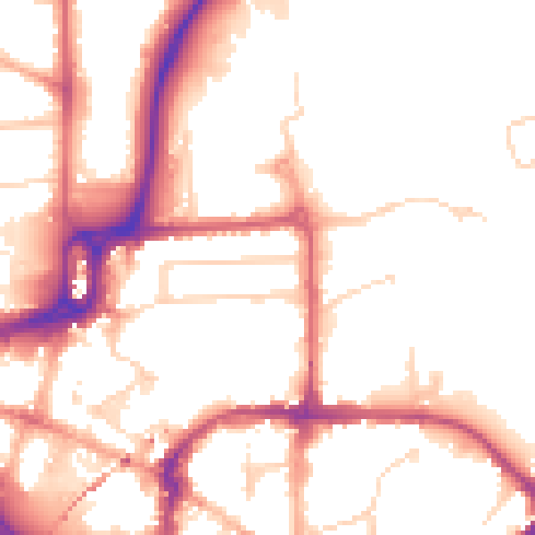 Daytime road noise heatmap for CM1 1PX