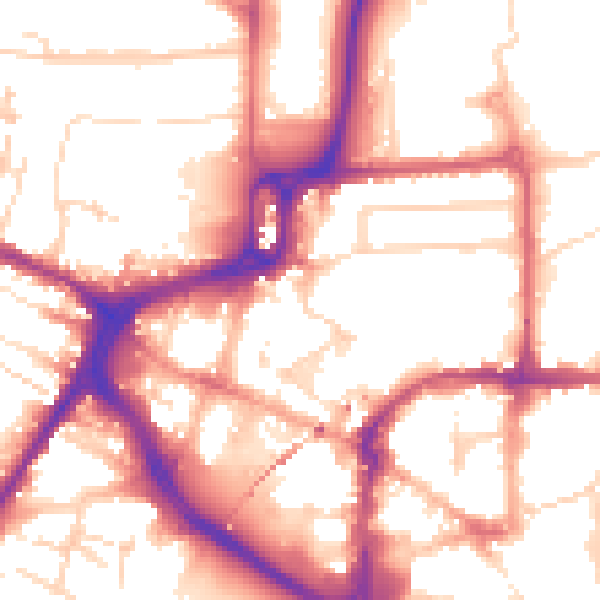 Daytime road noise heatmap for CM1 1QG