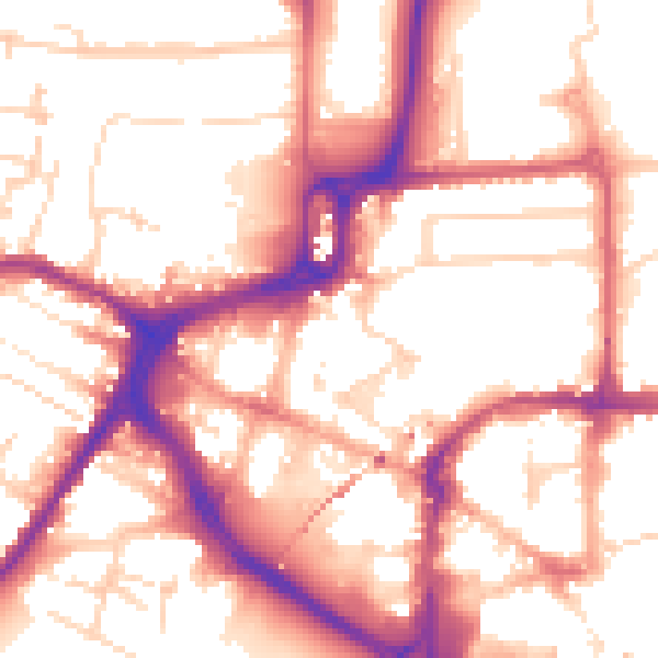 Daytime road noise heatmap for CM1 1QQ