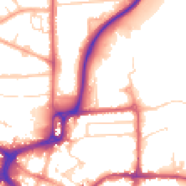 Daytime road noise heatmap for CM1 1RG