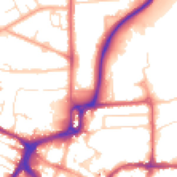 Daytime road noise heatmap for CM1 1RH