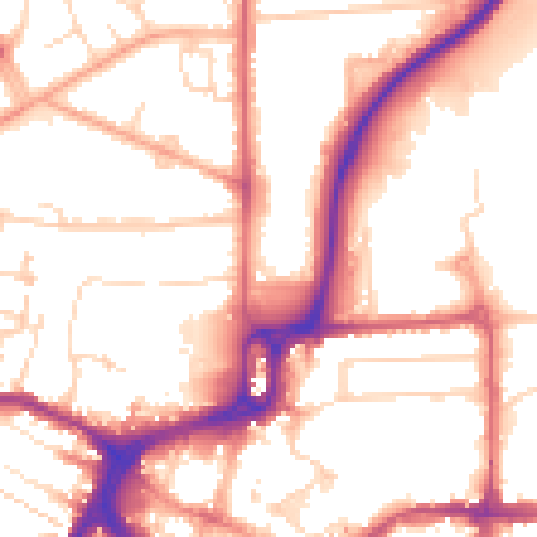 Daytime road noise heatmap for CM1 1RJ