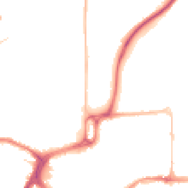 Night-time road noise heatmap for CM1 1RJ