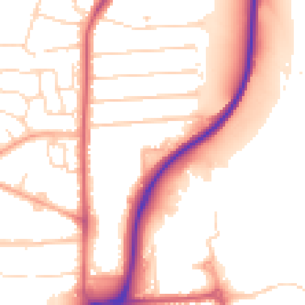 Daytime road noise heatmap for CM1 1RZ