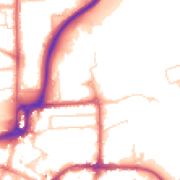 Daytime road noise heatmap for CM1 1SH