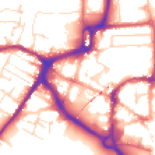 Daytime road noise heatmap for CM1 1SN