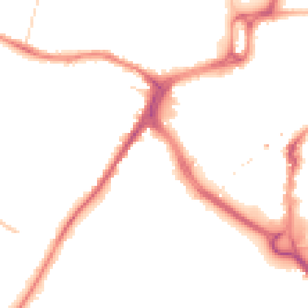 Night-time road noise heatmap for CM1 1TF