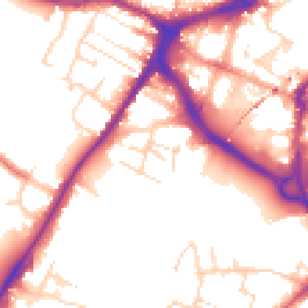 Daytime road noise heatmap for CM1 1TN