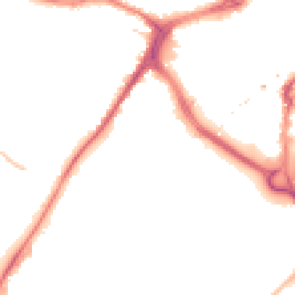 Night-time road noise heatmap for CM1 1TN
