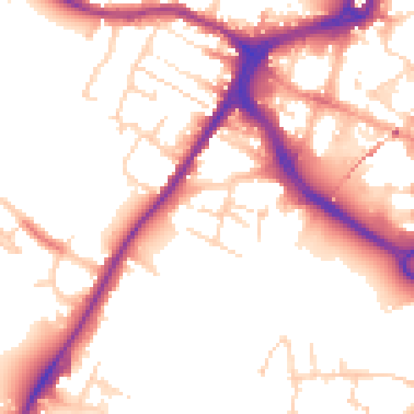 Daytime road noise heatmap for CM1 1TW