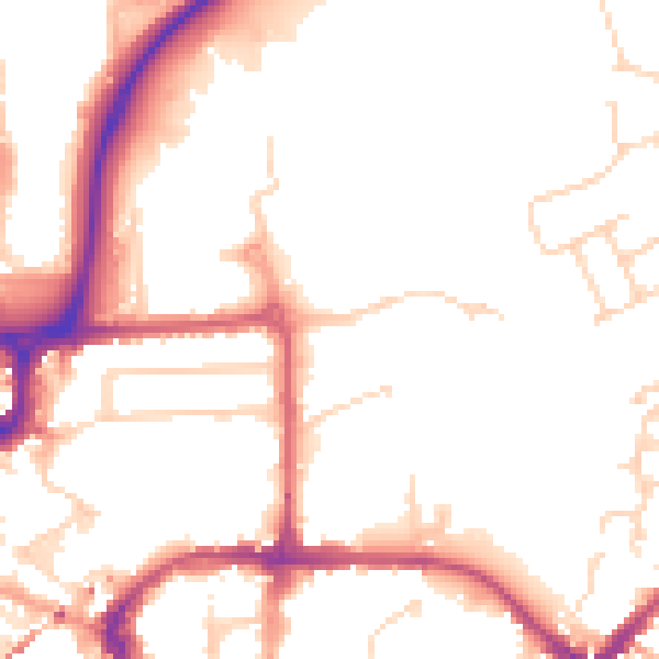 Daytime road noise heatmap for CM1 1UE