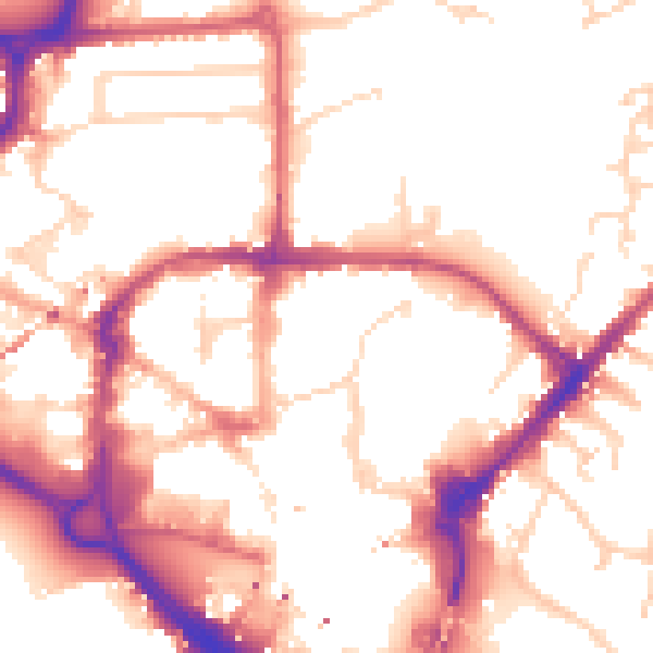 Daytime road noise heatmap for CM1 1YQ