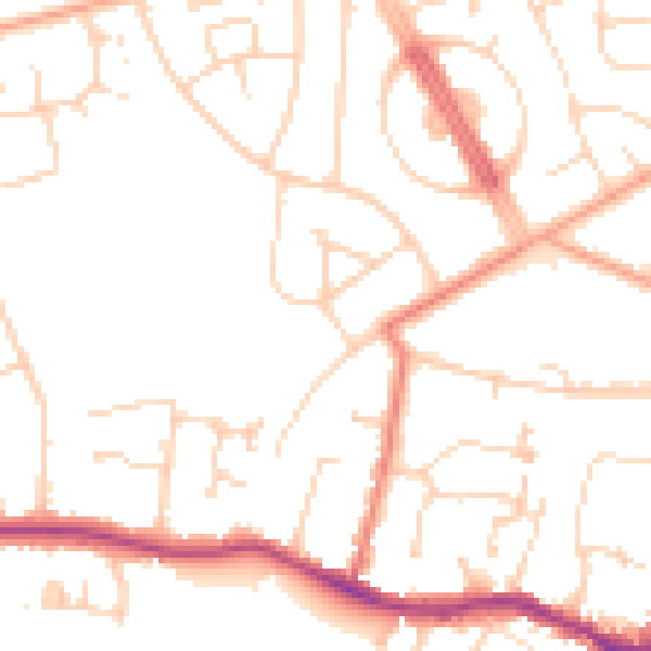Daytime road noise heatmap for CM1 2BG