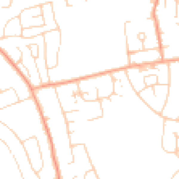 Daytime road noise heatmap for CM1 2DJ
