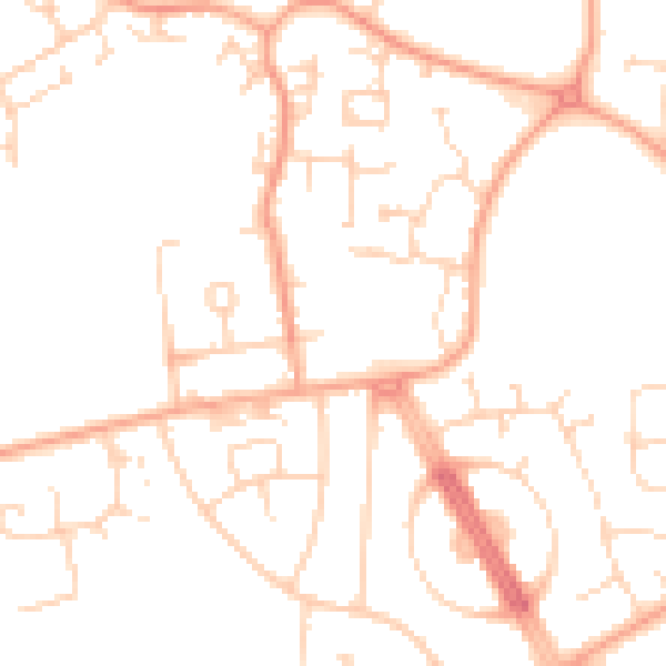 Daytime road noise heatmap for CM1 2EJ