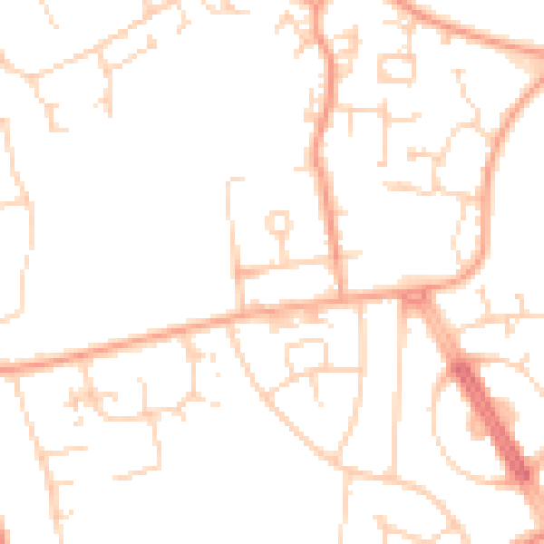Daytime road noise heatmap for CM1 2EN