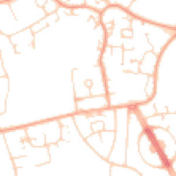 Daytime road noise heatmap for CM1 2EW