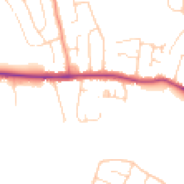 Daytime road noise heatmap for CM1 2NP
