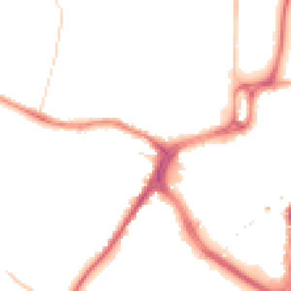 Night-time road noise heatmap for CM1 2QN