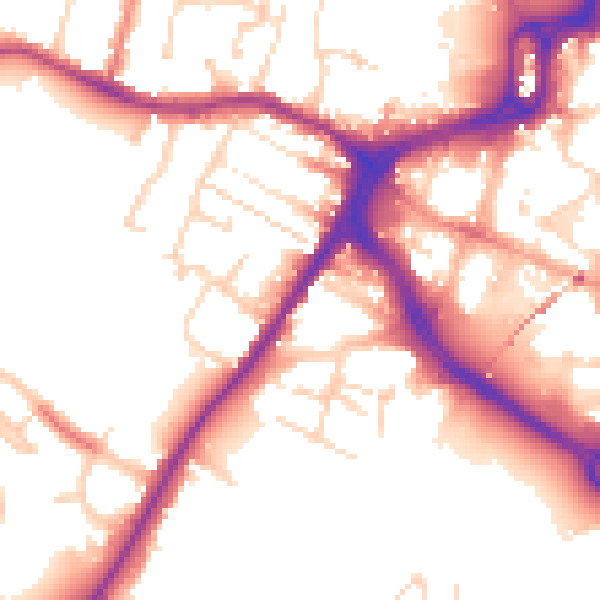 Daytime road noise heatmap for CM1 2QS