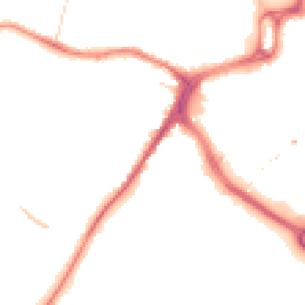 Night-time road noise heatmap for CM1 2QS
