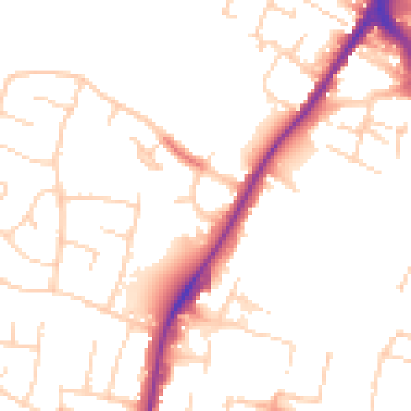 Daytime road noise heatmap for CM1 2RP