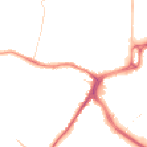 Night-time road noise heatmap for CM1 2RQ