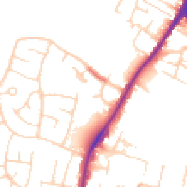Daytime road noise heatmap for CM1 2RR