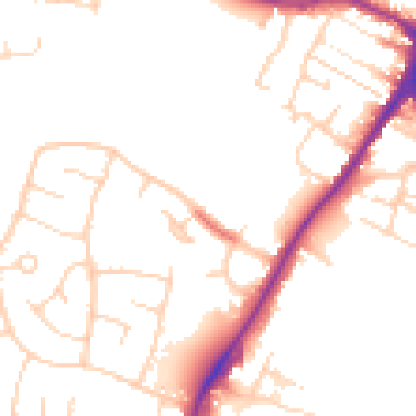 Daytime road noise heatmap for CM1 2RS