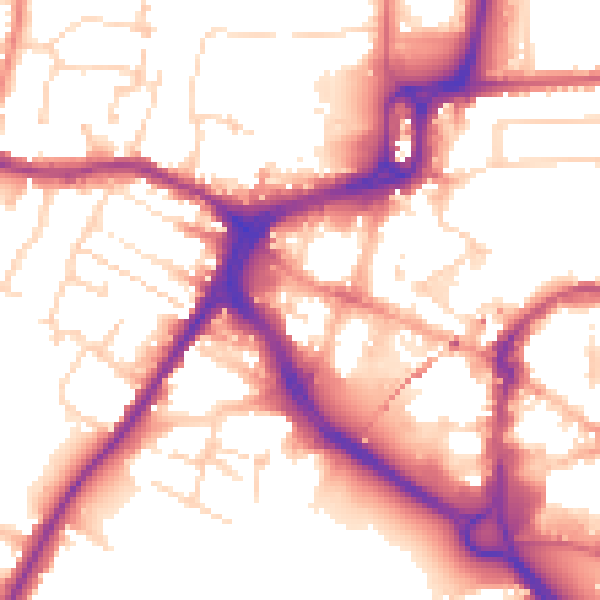 Daytime road noise heatmap for CM1 2XL
