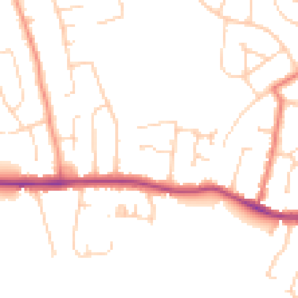Daytime road noise heatmap for CM1 2XR