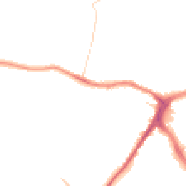 Night-time road noise heatmap for CM1 2XS