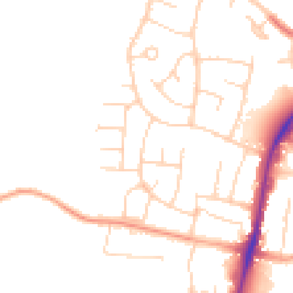 Daytime road noise heatmap for CM1 3DQ