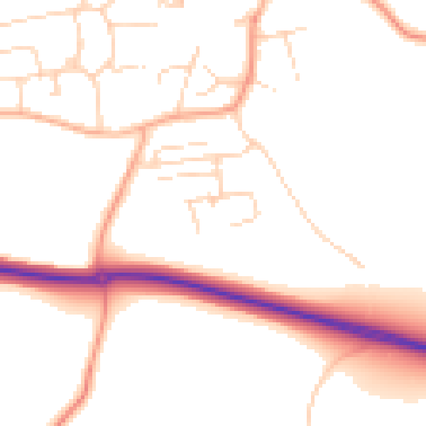 Daytime road noise heatmap for CM1 3HT