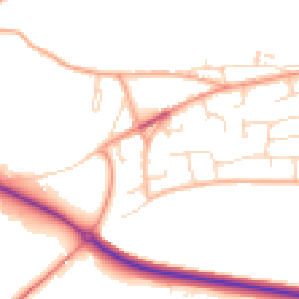 Daytime road noise heatmap for CM1 3NG