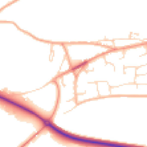 Daytime road noise heatmap for CM1 3NL
