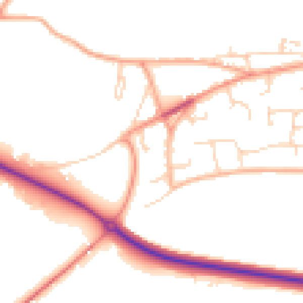 Daytime road noise heatmap for CM1 3PQ