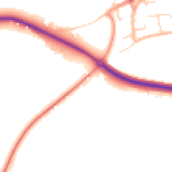 Daytime road noise heatmap for CM1 3PR