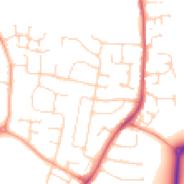 Daytime road noise heatmap for CM1 4AP