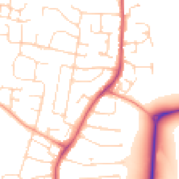 Daytime road noise heatmap for CM1 4GA