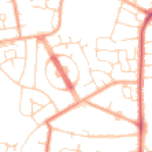 Daytime road noise heatmap for CM1 4JQ