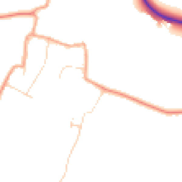 Daytime road noise heatmap for CM1 4LR
