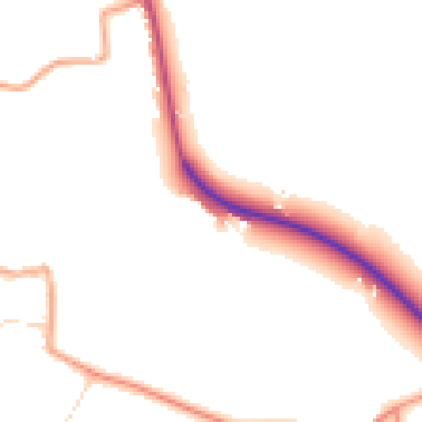 Daytime road noise heatmap for CM1 4LS