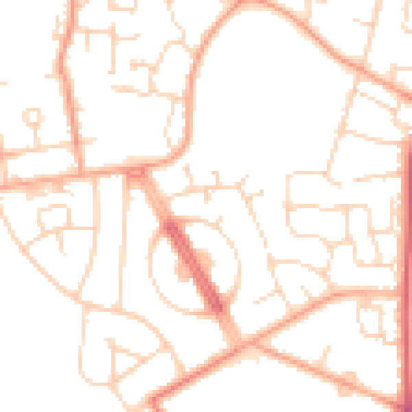 Daytime road noise heatmap for CM1 4NE