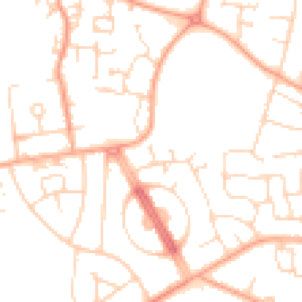 Daytime road noise heatmap for CM1 4NF