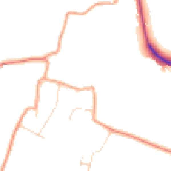 Daytime road noise heatmap for CM1 4PA