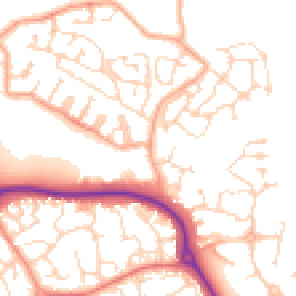 Daytime road noise heatmap for CM1 6AU
