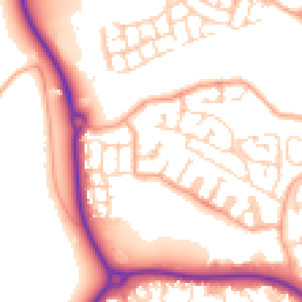 Daytime road noise heatmap for CM1 6AY