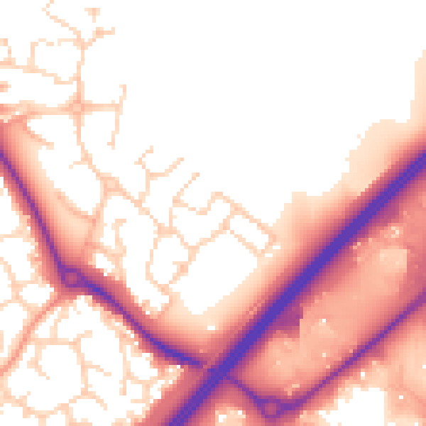 Daytime road noise heatmap for CM1 6BD